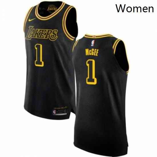 Womens Nike Los Angeles Lakers 1 JaVale McGee Swingman Black NBA Jersey City Edition